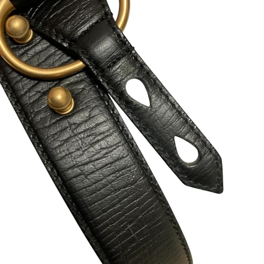 GUCCI（グッチ） 良品 ホースビット レザーベルト 114894 ブラック