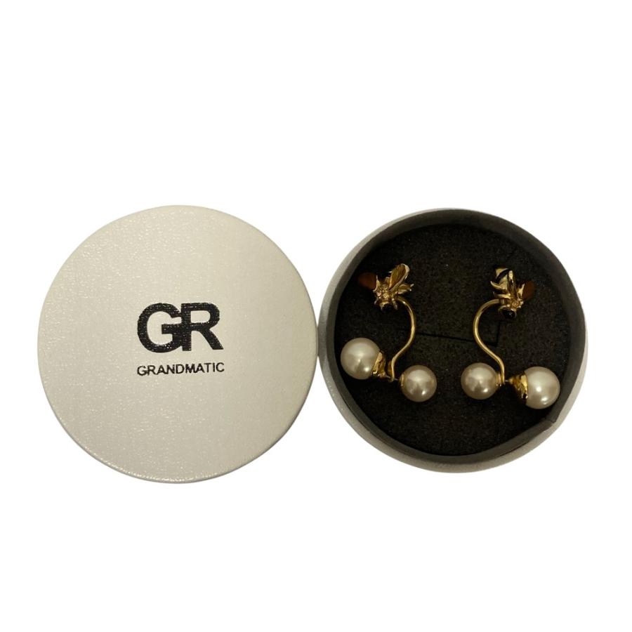 美品 GR GRANDMATIC グランマティック ミツバチ パール ピアス 