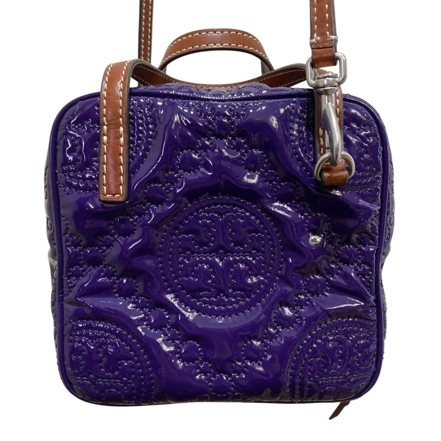 TORY BURCH（トリーバーチ） 美品 パテント Tモノグラム キューブ 