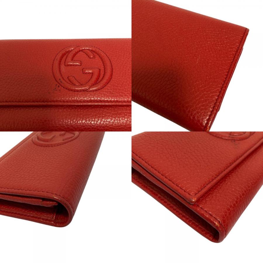 良品 GUCCI グッチ ソーホー レザーロングウォレット 長財布 598206 レッド  メンズ レディース 古着 中古 USED GUCCI（グッチ） 良品 ソーホー レザーロングウォレット 長財布 598206