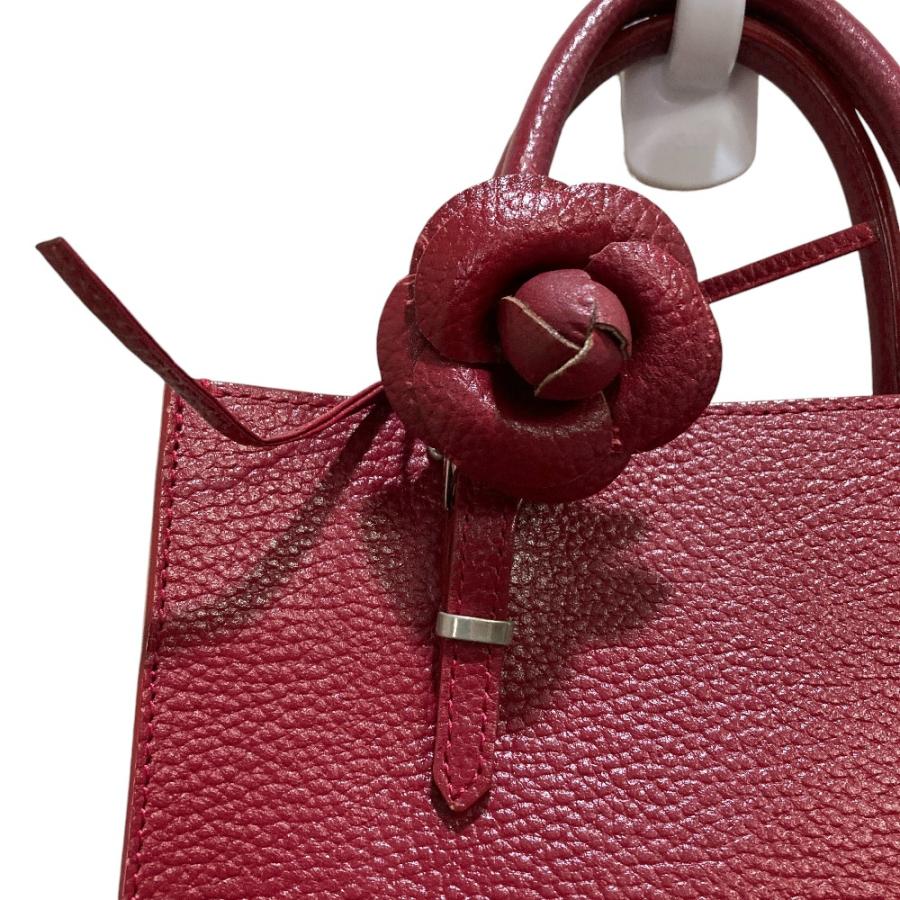 Rene（ルネ） 美品 MIRA カメリア レザー 2WAY ハンドバッグ レッド 