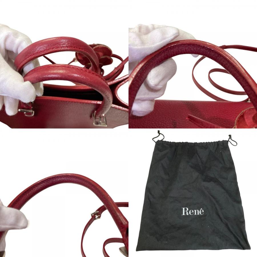 バッグ 美品 Rene ルネ MIRA カメリア レザー 2WAY ハンドバッグ 