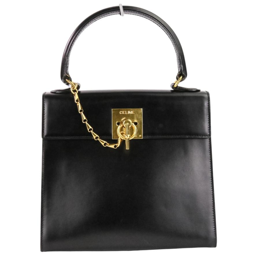 CELINE（セリーヌ） 良品 レザー チェーンロック ハンドバッグ 2way