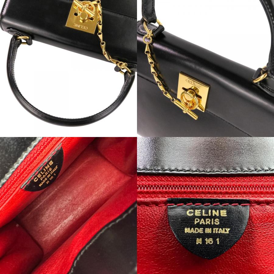 CELINE（セリーヌ） 良品 レザー チェーンロック ハンドバッグ 2way