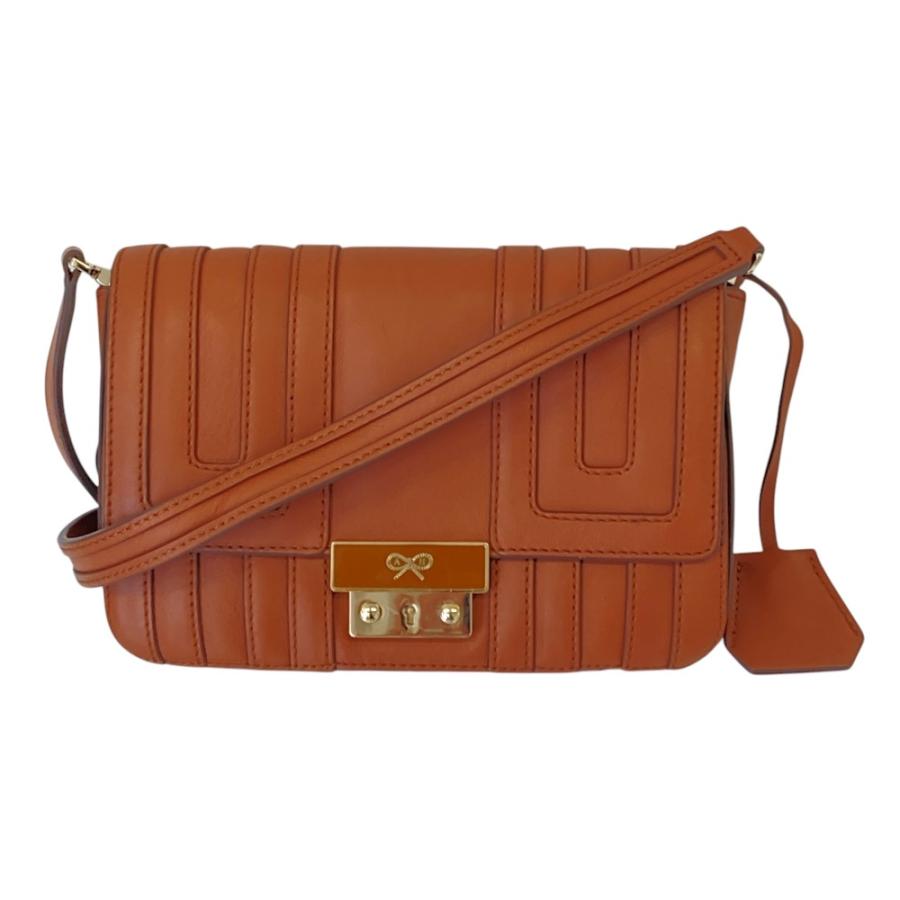 美品 ANYA HINDMARCH アニヤハインドマーチ BITS＆BOBS レザー ショルダーバッグ ブラウン レディース 古着 中古 USED ANYA HINDMARCH（アニヤ・ハインドマーチ） 美品 BITS＆BOBS レザー