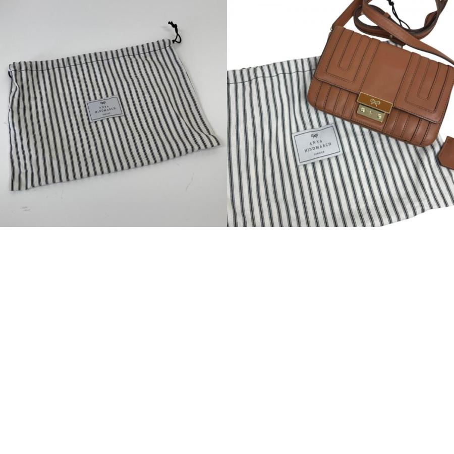 美品 ANYA HINDMARCH アニヤハインドマーチ BITS＆BOBS レザー ショルダーバッグ ブラウン レディース 古着 中古 USED ANYA HINDMARCH（アニヤ・ハインドマーチ） 美品 BITS＆BOBS レザー