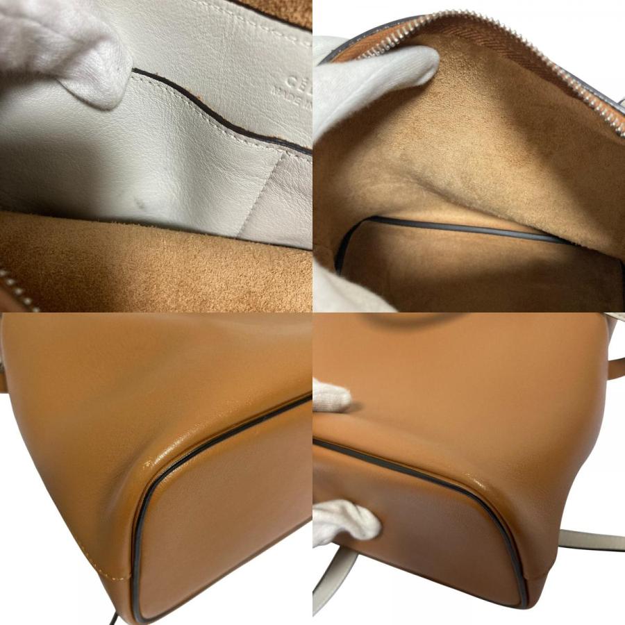 良品 CELINE セリーヌ 2WAY スモール ソフト キューブ ショルダーバッグ ハンドバッグ ブラウン レディース 古着 中古