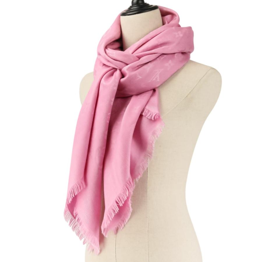 LOUIS VITTON カシミヤシルクショール PINK louis-vuitton-monogram-shine-