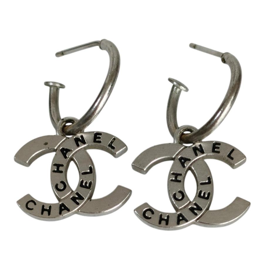 CHANEL（シャネル） 美品 ココマーク メタル フープピアス シルバー