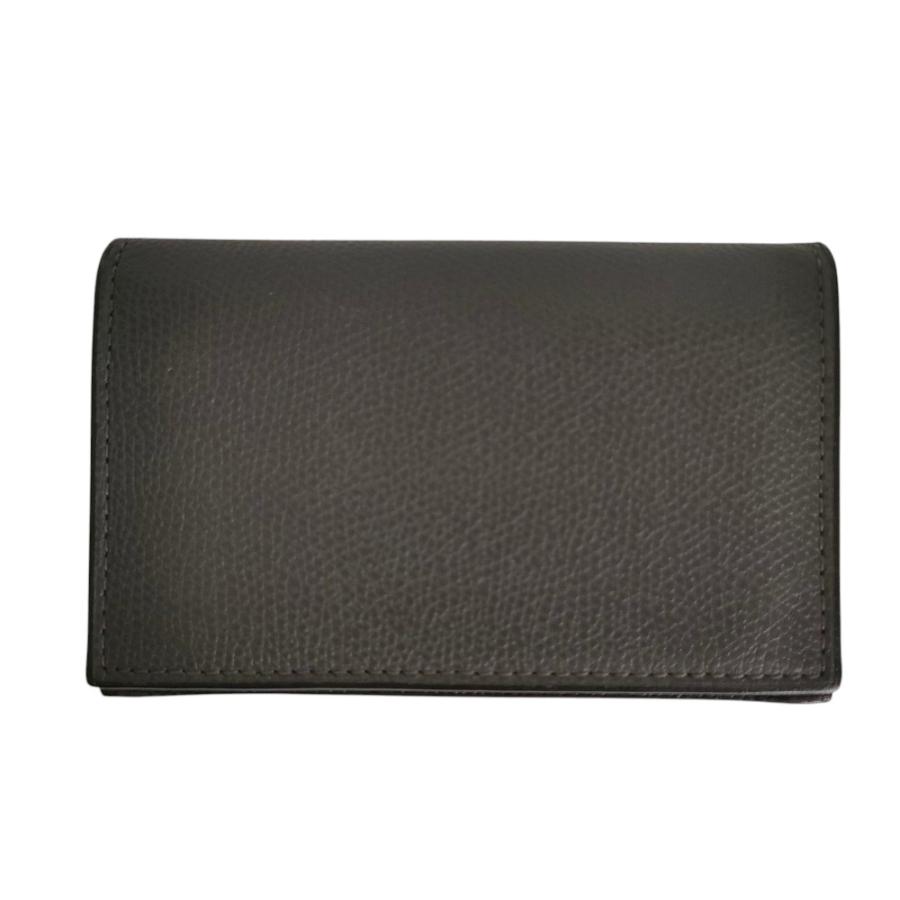 Valextra グレー レザー 名刺入れ Valextra（ヴァレクストラ） 美品 レザー 名刺 カードケース グレー