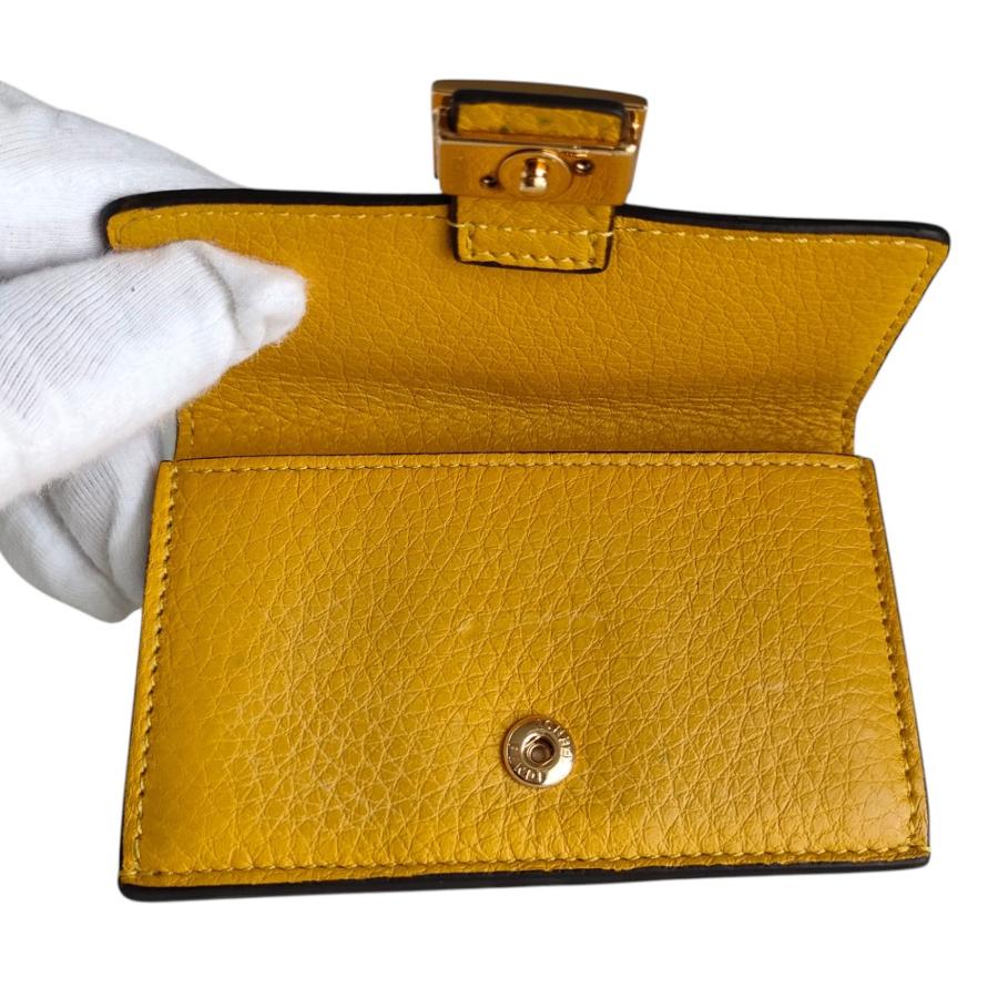 FENDI（フェンディ） 良品 レザー バゲット カード 二つ折りコイン 