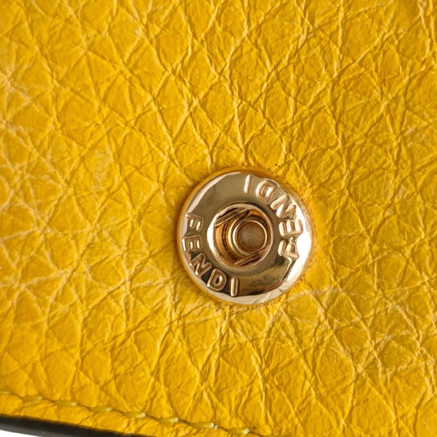 FENDI（フェンディ） 良品 レザー バゲット カード 二つ折りコイン 