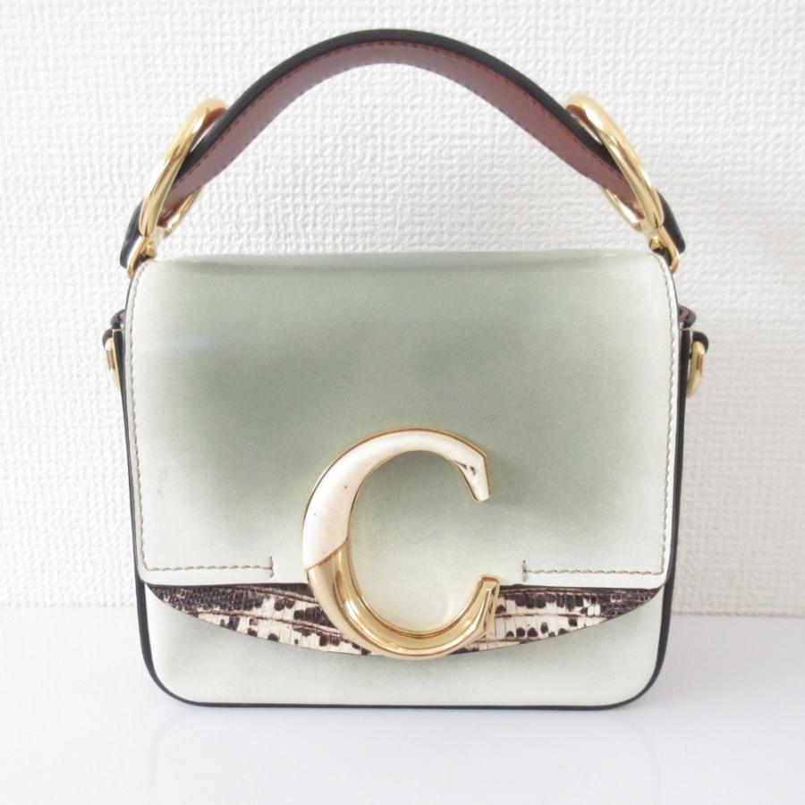 Chloe（クロエ） 良品 クロエC クロコ型押し ミニ スクエア 