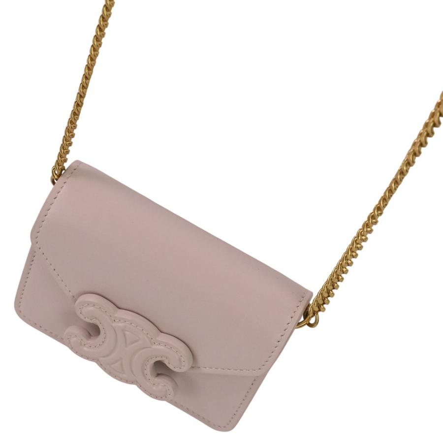 CELINE（セリーヌ） 新品同様 トリオンフ チェーンカードホルダー ミニ 