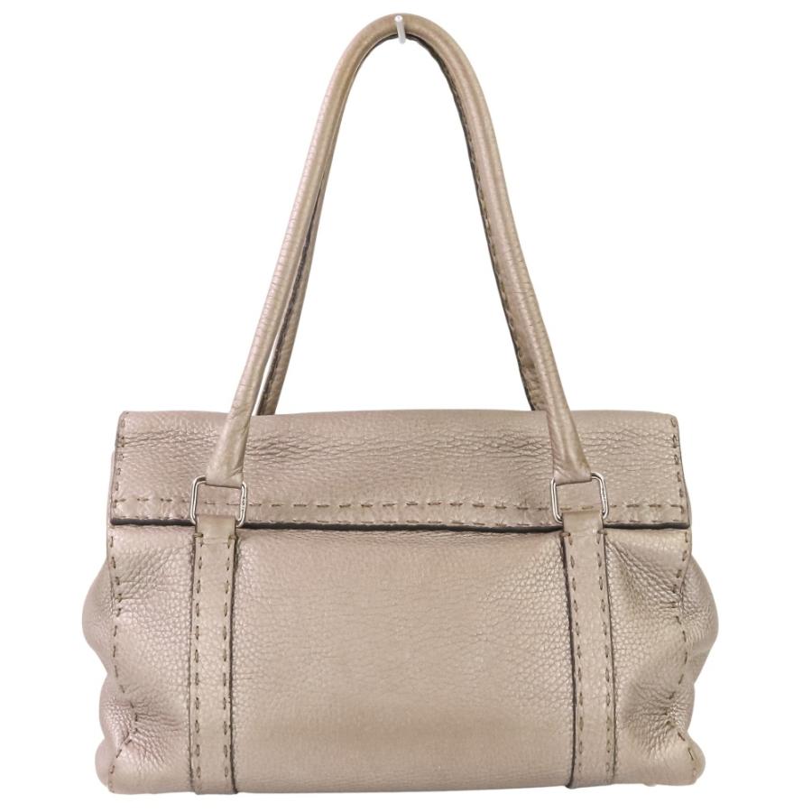 FENDI（フェンディ） セレリア リンダ レザートートバッグ メタリック 