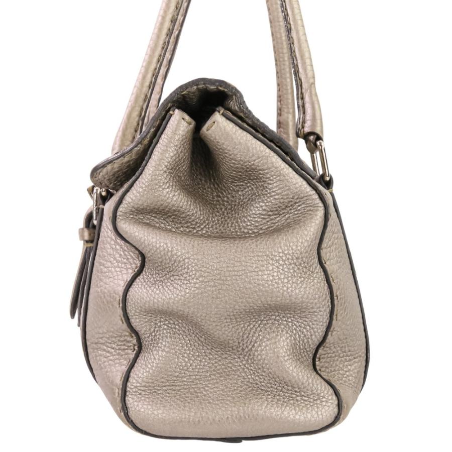 FENDI（フェンディ） セレリア リンダ レザートートバッグ メタリック 