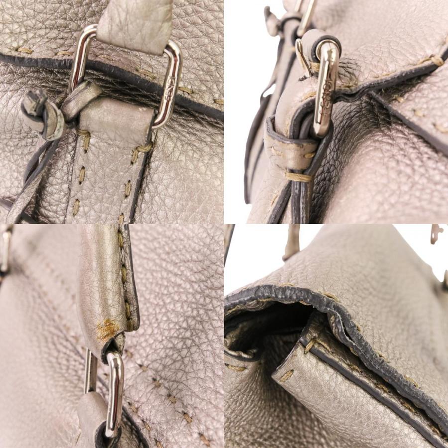 FENDI（フェンディ） セレリア リンダ レザートートバッグ メタリック 