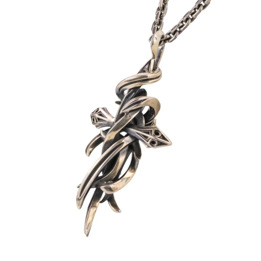 美品 M'S COLLECTION エムズコレクション TENTACLES CROSS PENDANT L ラージクロス チェーンネックレス SV925 シルバー メンズ 古着 中古_2