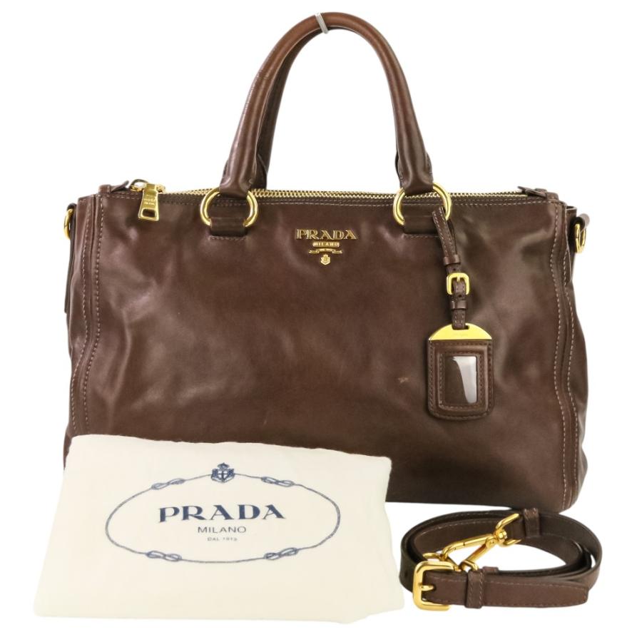 PRADA（プラダ） 良品 レザー 2WAY ハンドバッグ BN2324 ダーク