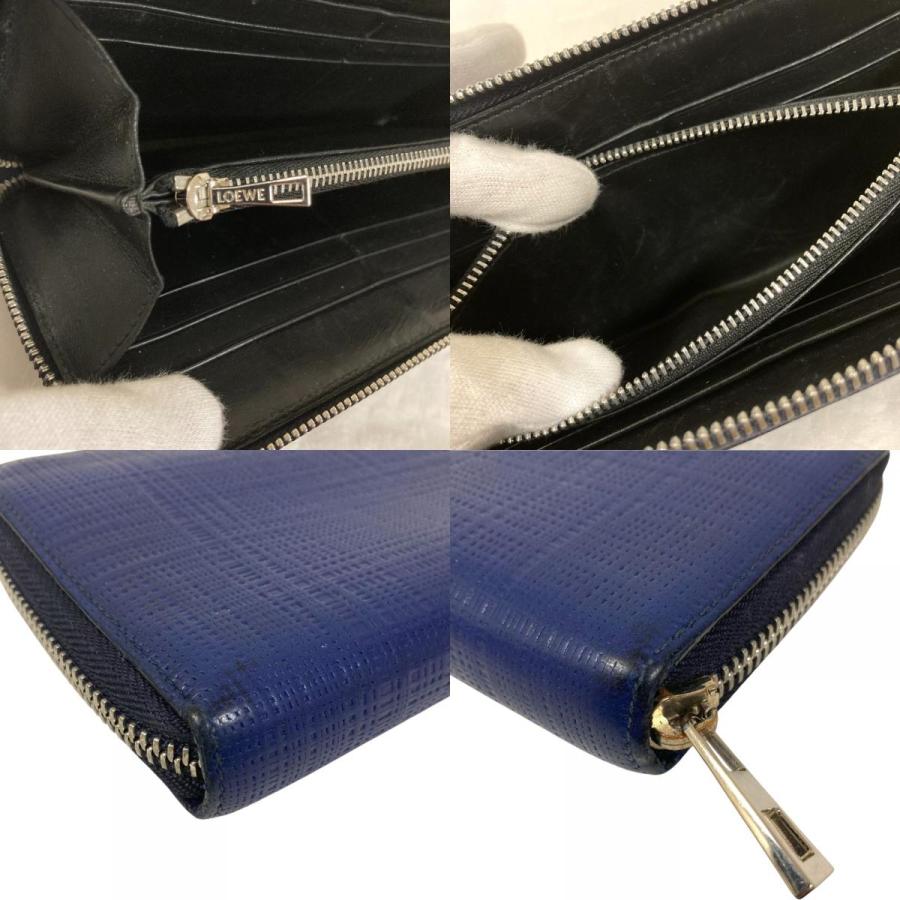 LOEWE（ロエベ） 美品 リネン レザー ラウンドファスナー ロング