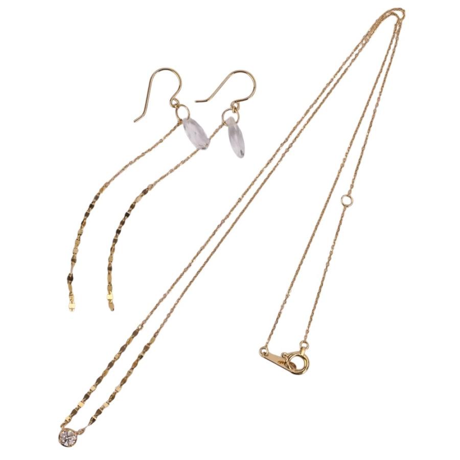 美品 TSUTSUMI ツツミ K18 0.13ct ダイヤモンド ネックレス ピアス