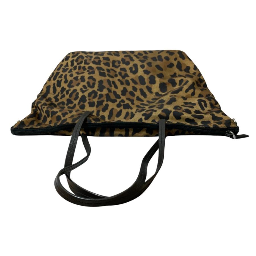 PRADA（プラダ） 美品 レオパード柄 トートバッグ ベージュ×ブラック