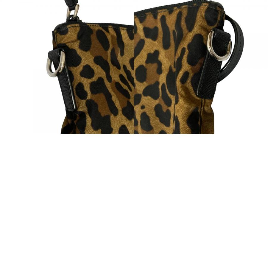 PRADA（プラダ） 美品 レオパード柄 トートバッグ ベージュ×ブラック