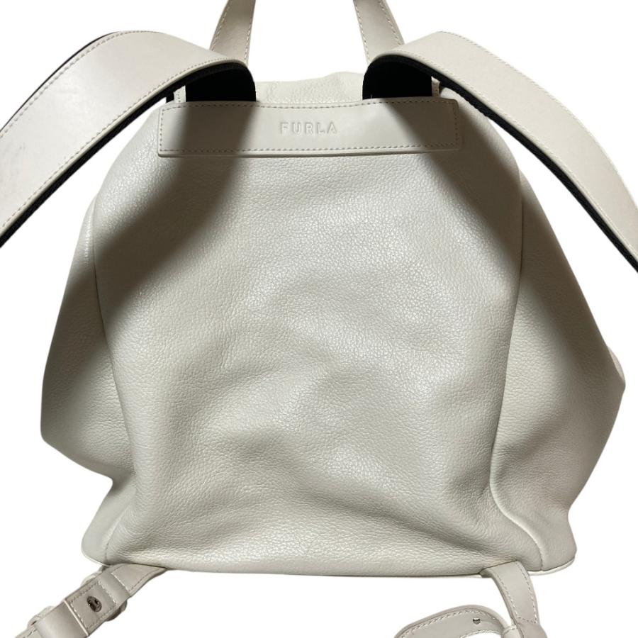 良品 FURLA フルラ マレア レザー バックパック リュックサック ホワイト レディース 古着 中古_2
