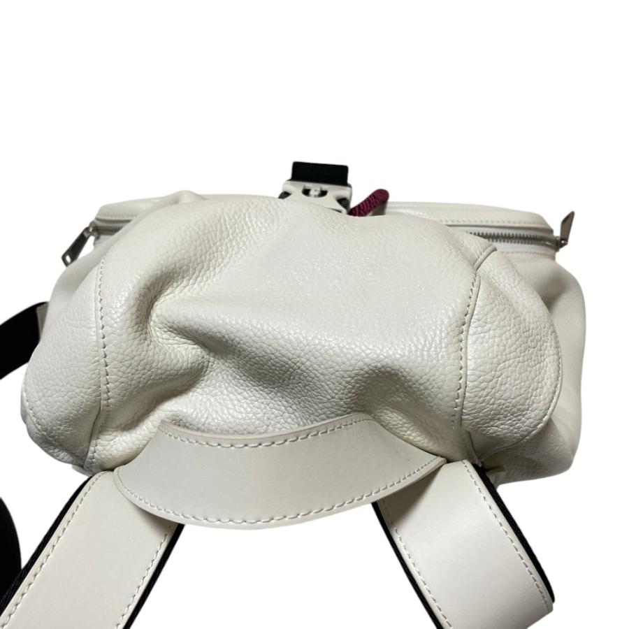 良品 FURLA フルラ マレア レザー バックパック リュックサック ホワイト レディース 古着 中古_3