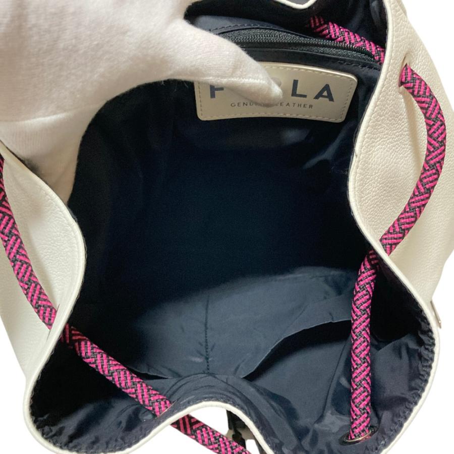 良品 FURLA フルラ マレア レザー バックパック リュックサック ホワイト レディース 古着 中古_7