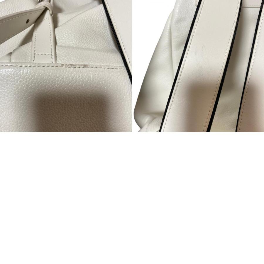 良品 FURLA フルラ マレア レザー バックパック リュックサック ホワイト レディース 古着 中古_9