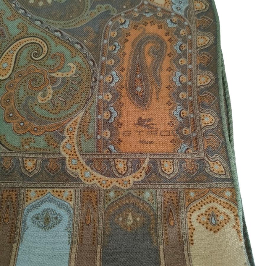 ETRO（エトロ） 新品同様 ウール シルク ペイズリー柄 フリンジ