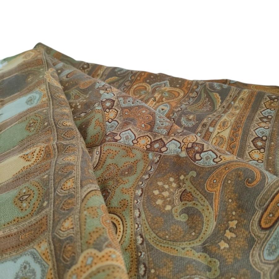 ETRO（エトロ） 新品同様 ウール シルク ペイズリー柄 フリンジ