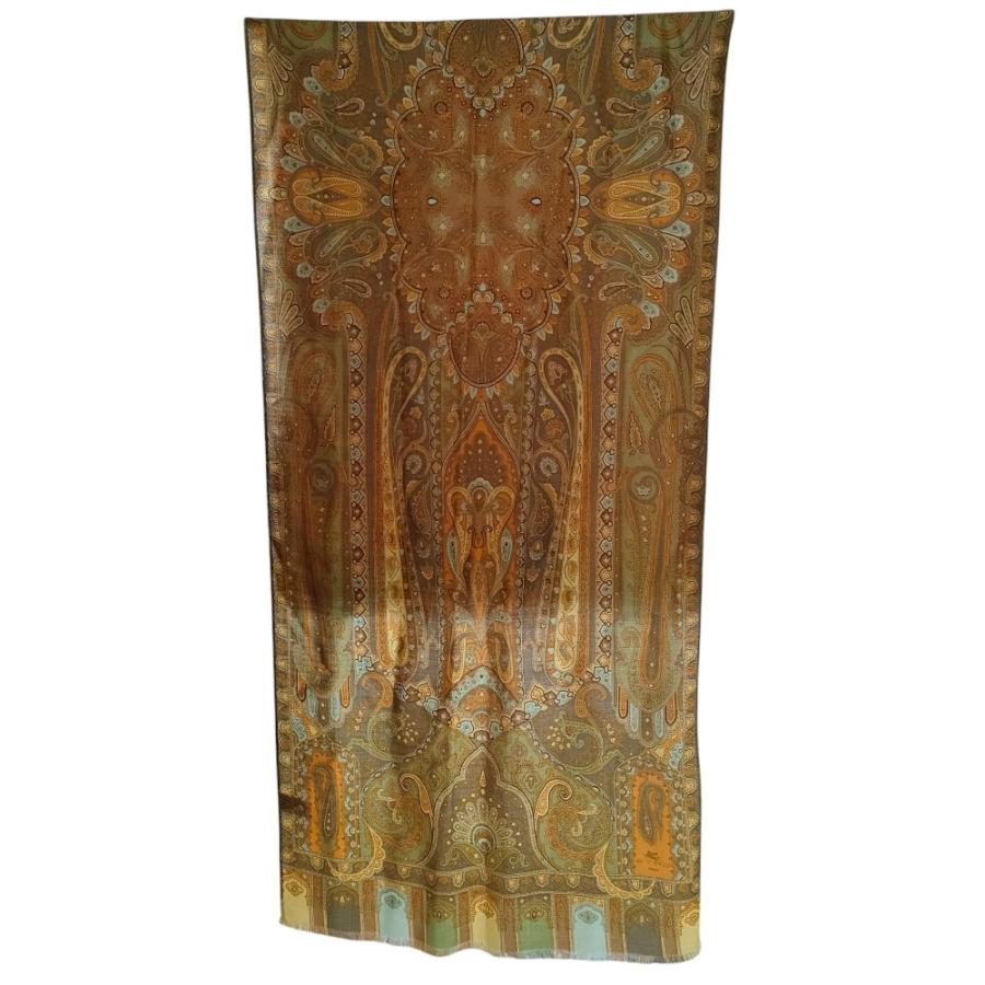ETRO（エトロ） 新品同様 ウール シルク ペイズリー柄 フリンジ