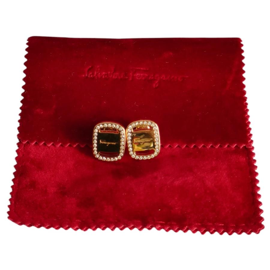 美品 Salvatore Ferragamo サルヴァトーレフェラガモ ラインストーン
