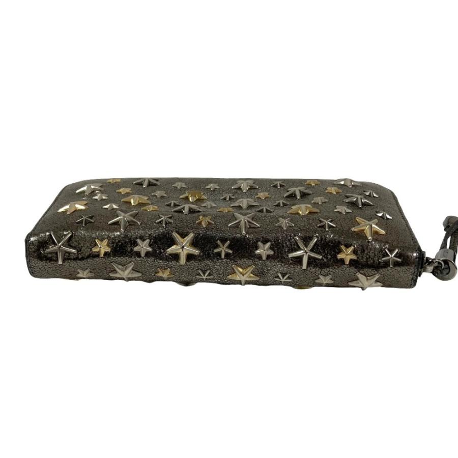 良品 JIMMY CHOO ジミーチュウ スタースタッズ ラウンドジップ ロングウォレット 長財布 シルバーカラー レディース 古着 中古 USED JIMMY CHOO（ジミーチュウ） 良品 スタースタッズ ラウンドジップ