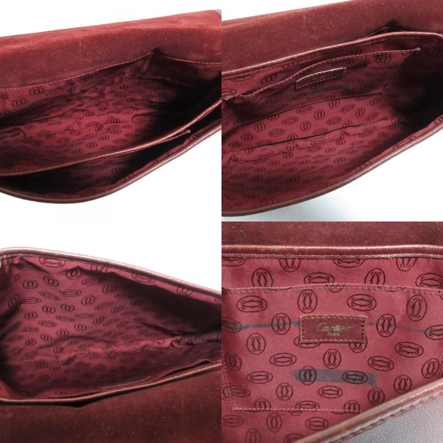 Cartier（カルティエ） マストライン レザーショルダーバッグ ボルドー