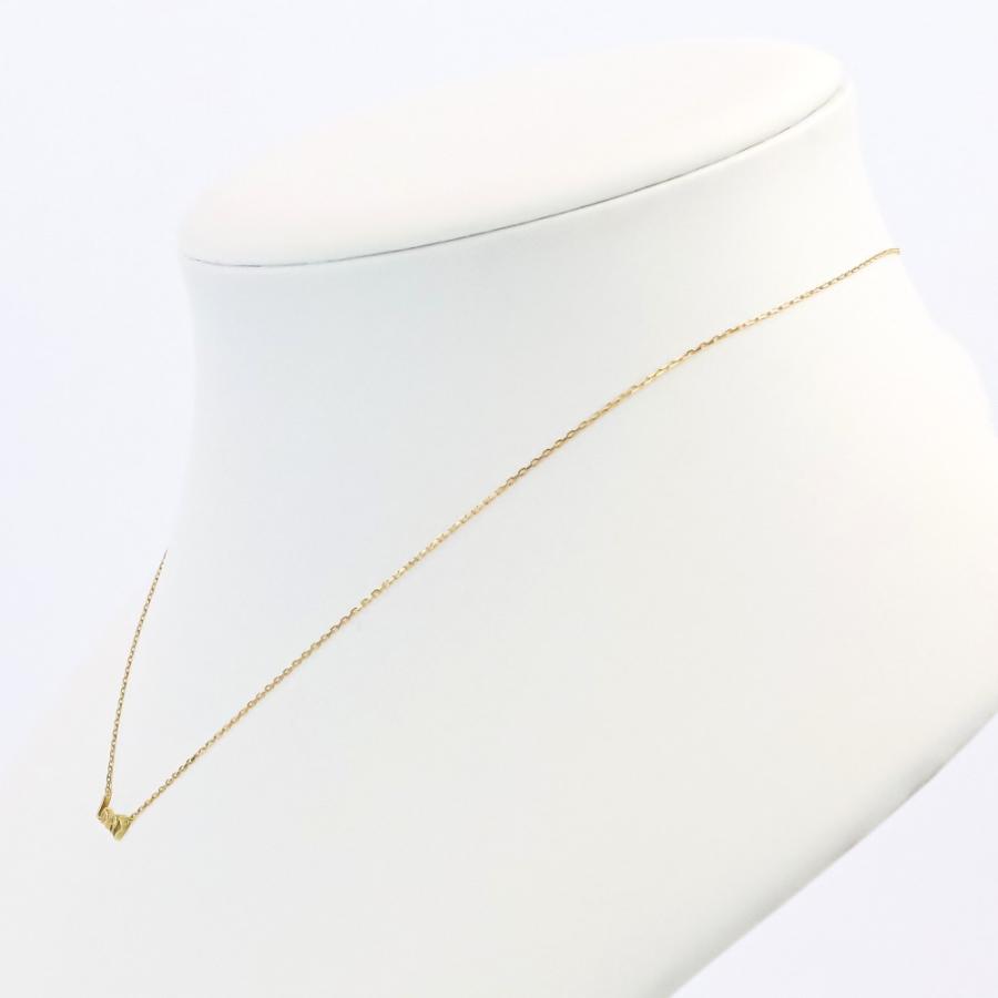 美品 AHKAH blanc アーカー ブラン K18 1Pダイヤ LOVE ネックレス