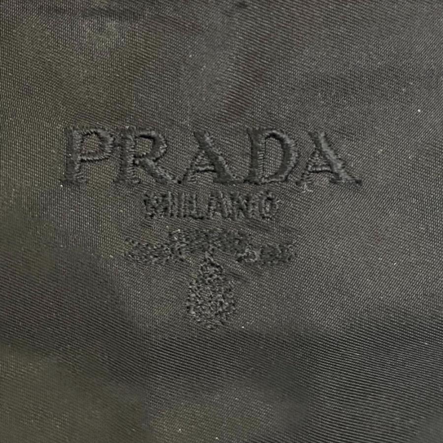 PRADA（プラダ） 美品 ロゴ刺繍 ナイロン ショッピングトートバッグ