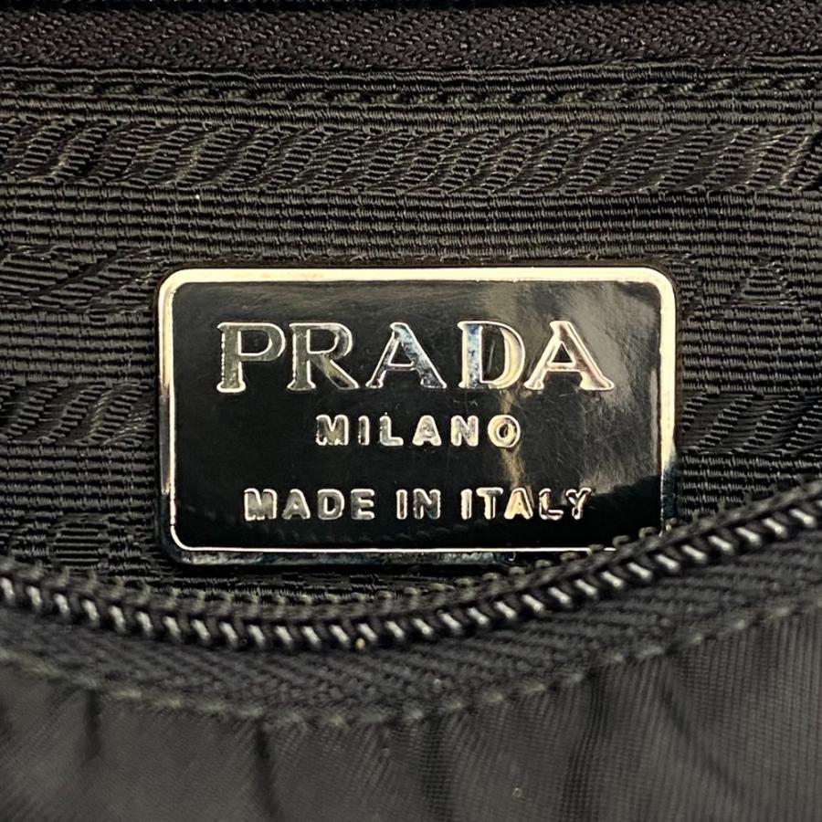 PRADA（プラダ） 美品 ロゴ刺繍 ナイロン ショッピングトートバッグ
