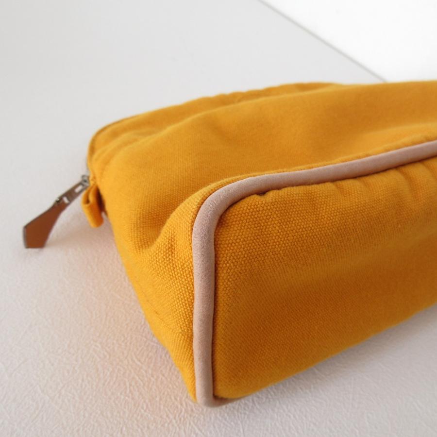 HERMES（エルメス） 良品 ボリードポーチ MM コットンキャンバス 