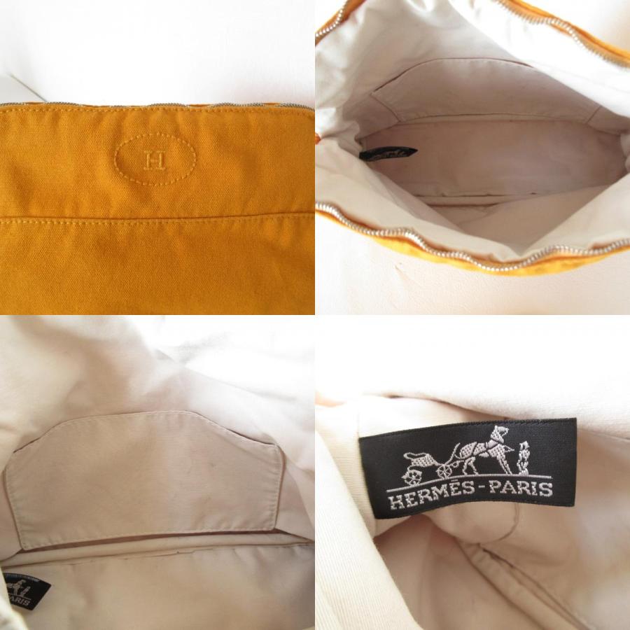 HERMES（エルメス） 良品 ボリードポーチ MM コットンキャンバス 
