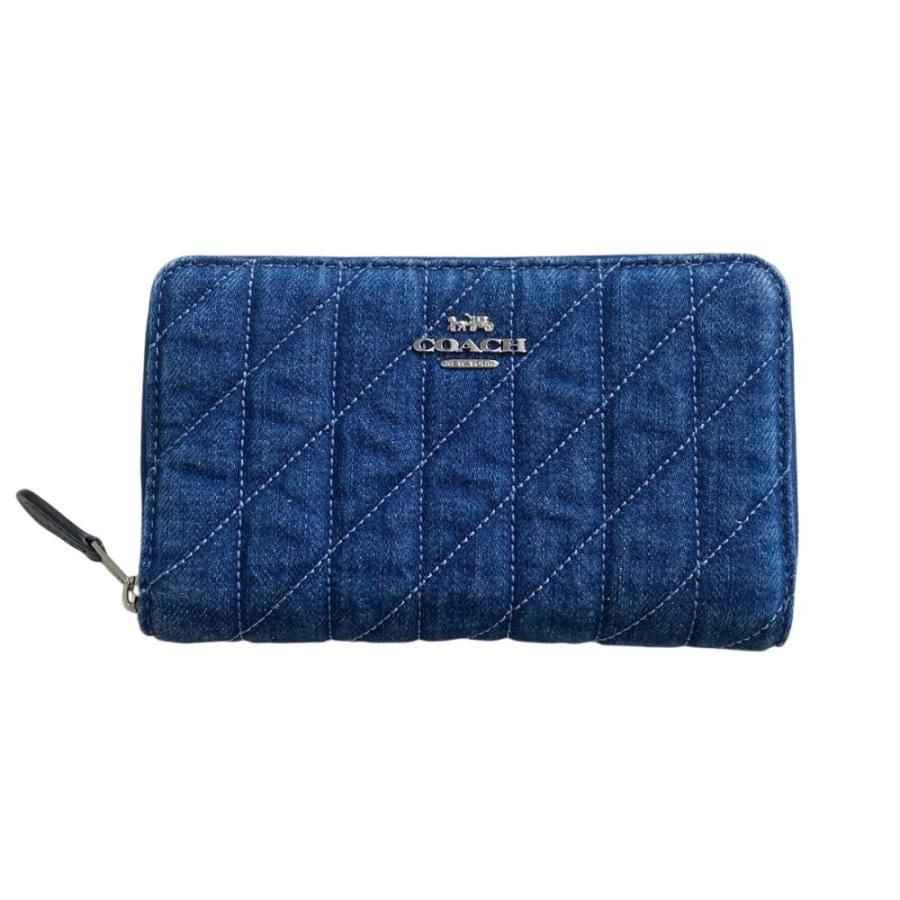 COACH（コーチ） 新品同様 デニム ミディアム ID ジップウォレット 
