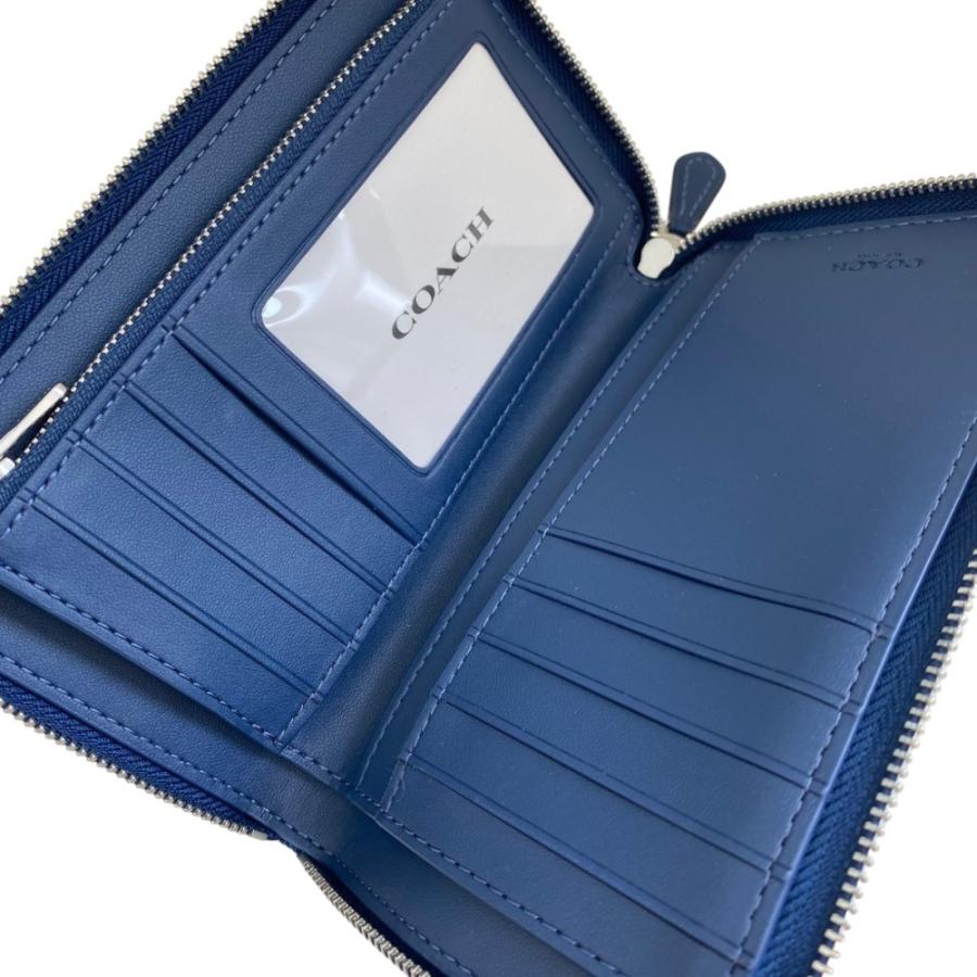 COACH（コーチ） 新品同様 デニム ミディアム ID ジップウォレット 
