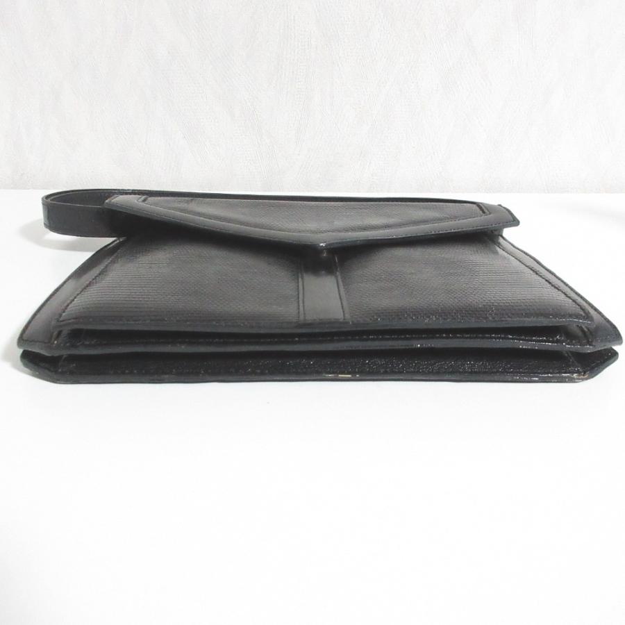良品 Yves Saint Laurent イヴサンローラン レザーハンドバッグ ブラック レディース 古着 中古_4