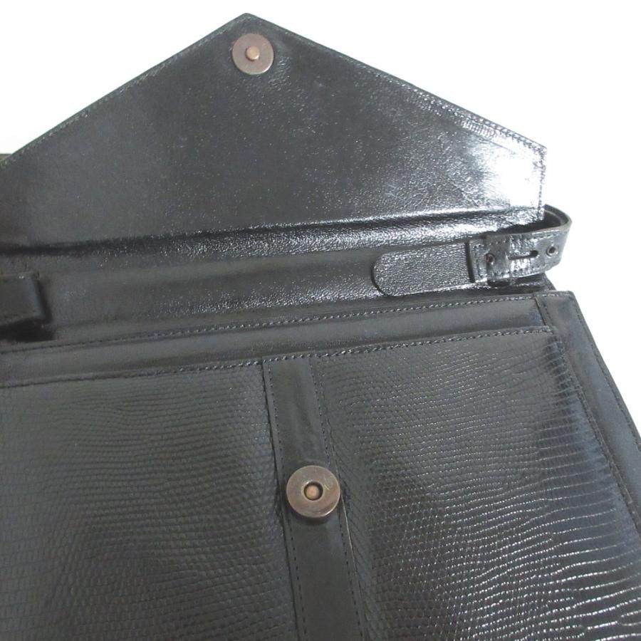 良品 Yves Saint Laurent イヴサンローラン レザーハンドバッグ ブラック レディース 古着 中古_7