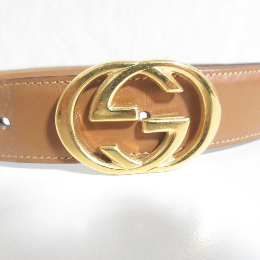 GUCCI（グッチ） 良品 インターロッキングG レザー ベルト 037-519