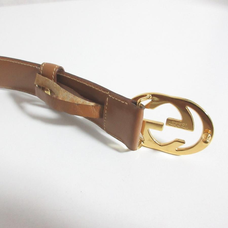 GUCCI（グッチ） 良品 インターロッキングG レザー ベルト 037-519