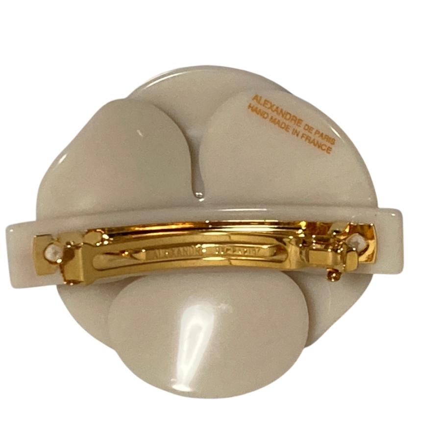 【美品】　ALEXANDRE DE PARIS フラワーカメリアバレッタ ALEXANDRE DE PARIS（アレクサンドル ドゥ パリ） 美品 フラワー