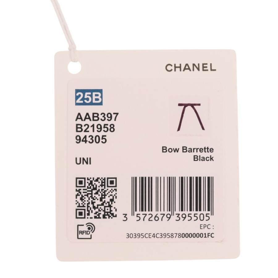 【未使用級★最新作】シャネル 25B ボウ バレッタ リボン ココマーク 黒 CHANEL（シャネル） 未使用 25-26AW CHANEL 25B ココマーク シルク